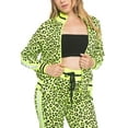thumbnail image 6 of Victorious Women's Leopard ReflectiveBand 2 Piece Tracksuit Set - Sweatshirt Jacket and Sweat Pants VL212 - Neon Yellow - 2X-Large, 6 of 6
