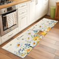 thumbnail image 3 of White Daisy 2'x6' Runner Rug, Spring Floral Elegant Pastoral Bees Watercolor Washable Non-Slip Area Rugs for Hallway Kitchen Floor Bedroom Entryway, Laundry Carpet Decoration Indoor Mat, 3 of 9