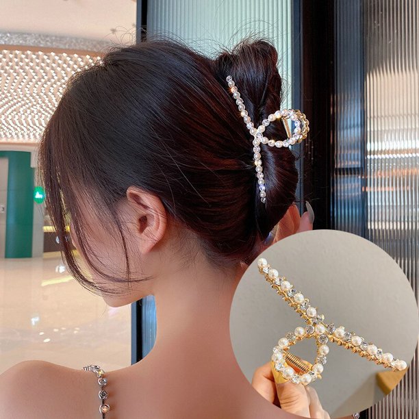 Pinzas para el pelo de Metal dorado para mujer, pinzas para el cabello Vintage, accesorios para el cabello para niña, bandas grandes fijas para el cabello, horquillas de moda, diadema