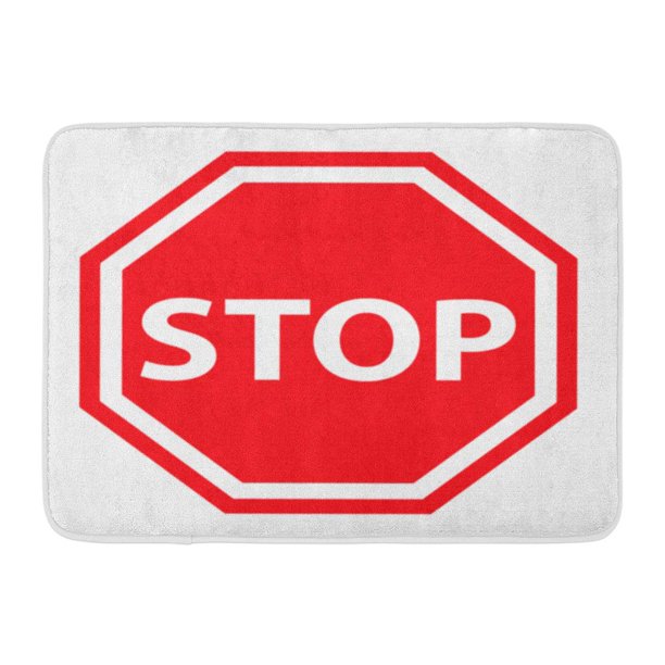 laddke red traffic stop sign access admission area boundary clipart doormat floor rug bath mat 23 6x15 7 inch walmart com