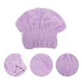 thumbnail image 3 of Unique Bargains 1 Pc Water-absorbent Bow Hair Towel for Bathroom Hotel Coral Fleece Purple, 3 of 5