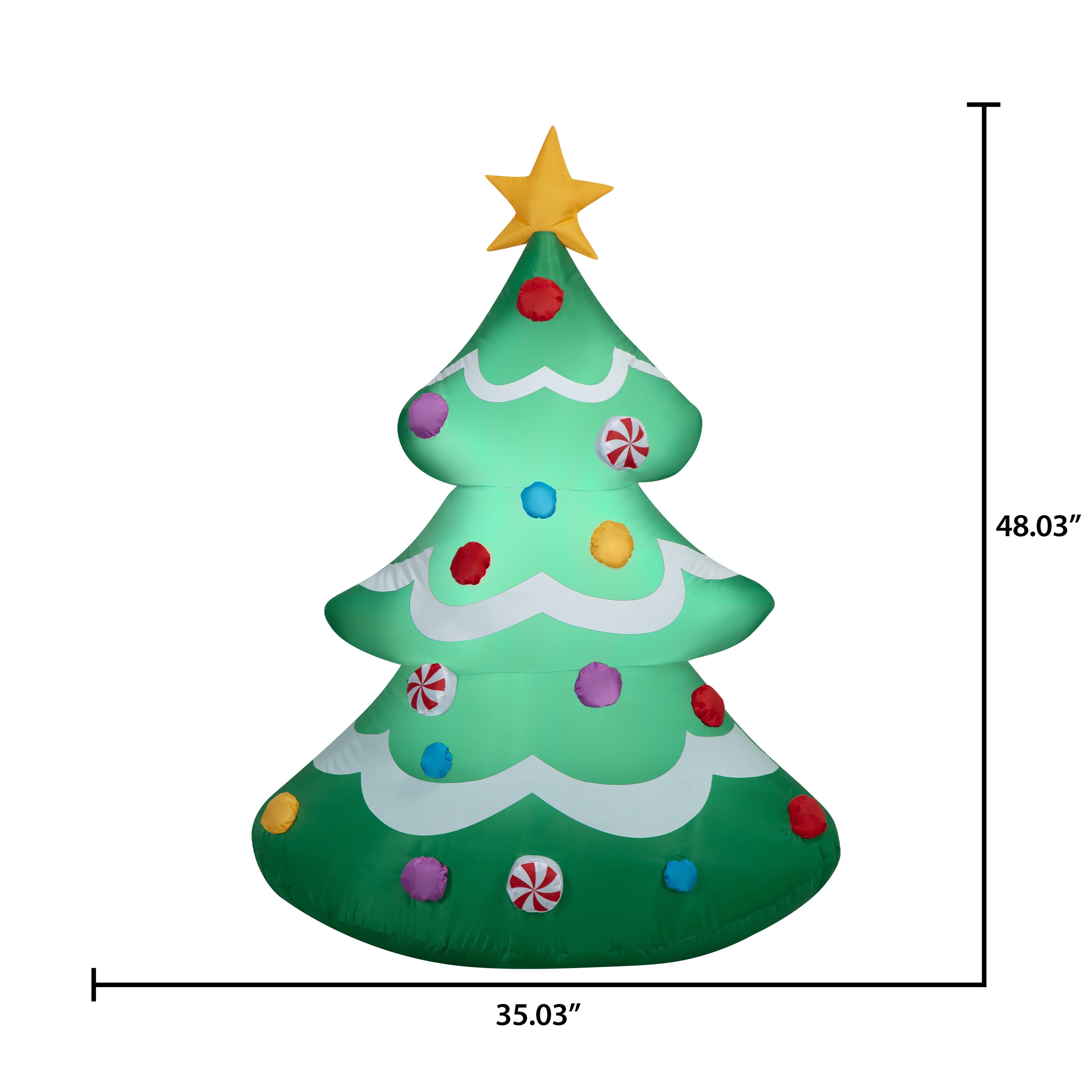4 ft Tree Christmas Airblown Yard Inflatable, Multicolor, by Holiday Time