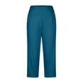 thumbnail image 4 of Women's Stretch Capri Pants with Button Detail – Comfortable Yoga & Workwear Style Cropped Trousers for Spring & Summer – High Waist Solid Color Pants with Pockets, 4 of 4