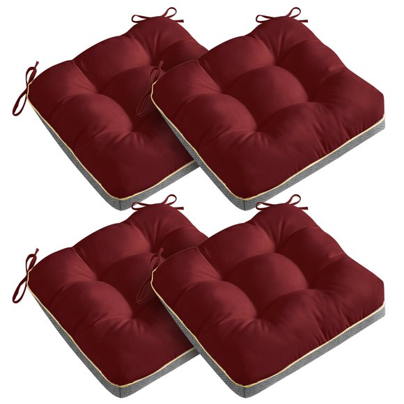 Cojines para silla AMCATON, paquete de 4, 48 x 48 cm, espuma, rojo
