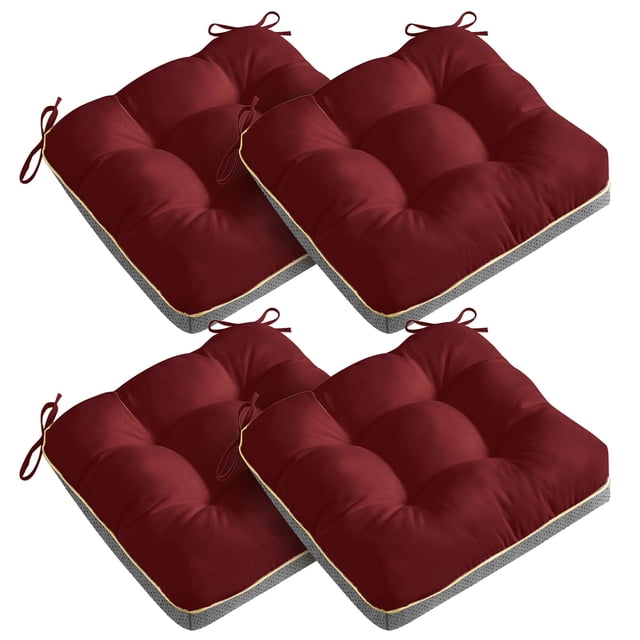 Cojines para silla AMCATON, paquete de 4, 48 x 48 cm, espuma, rojo