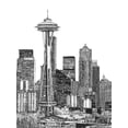 thumbnail image 2 of Wang, Melissa 15x18 Gold Ornate Wood Framed with Double Matting Museum Art Print Titled - BandW Us Cityscape-Seattle, 2 of 4
