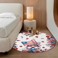 thumbnail image 2 of Independence Day Round Area Rug 6Ft Washable Circle Rugs for Bathroom Office, Gnomes American Flag Red Blue Flowers Non-Slip Carpet Floor Mats Indoor Outdoor Carpet Runner Aesthetic Home Decor, 2 of 8