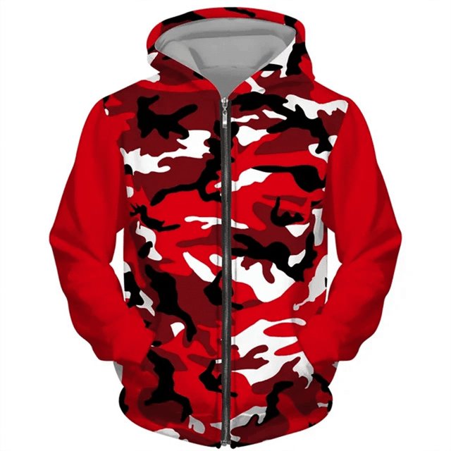 Sudadera con capucha y cremallera para hombre, con estampado 3D, informal, de gran tamaño, estilo urbano, con cremallera, chándal