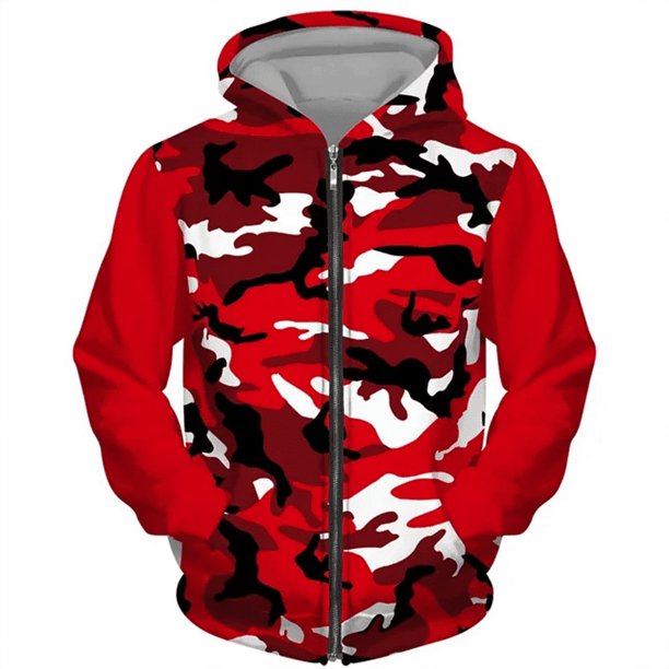 Sudadera con capucha y cremallera para hombre, con estampado 3D, informal, de gran tamaño, estilo urbano, con cremallera, chándal