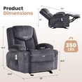 thumbnail image 3 of JONPONY Manual Recliner Chair with Heat Therapy and Massage Function, Heavy Duty Reclining Mechanism Massage Chair, Elderly Single Rocker Sofa with Cup Holders for Bedroom Home Theater,Grey, 3 of 11