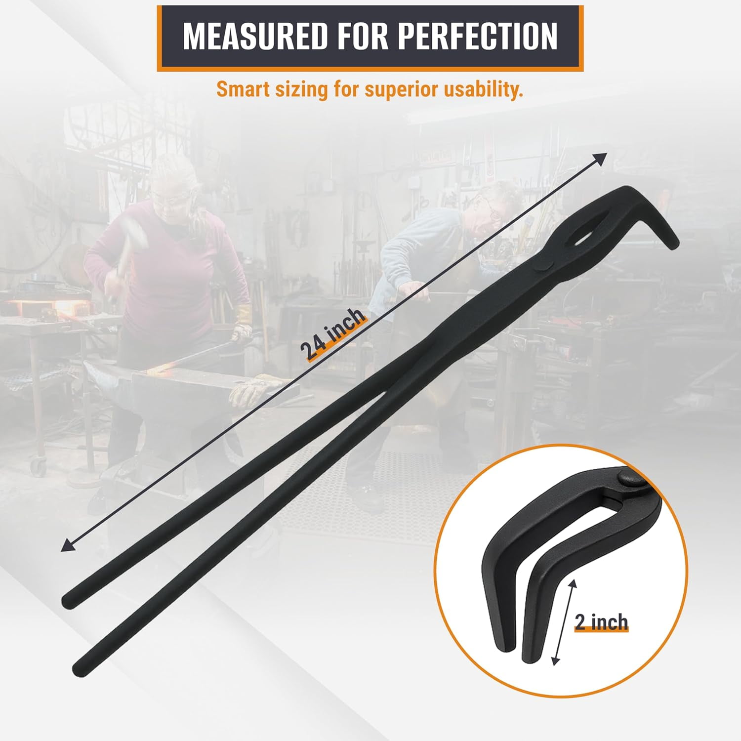 Simond Store 24 Inch Crucible Tongs for Foundry Crucibles - Hinged for Melting, Metal Casting Tools Lifting and Pouring Tongs for Jewelers Metal Casting Smelting