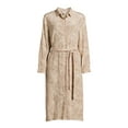 thumbnail image 5 of Time and Tru Women’s Button Front Shirt Dress with Long Sleeves, Sizes XS-XXXL, 5 of 5