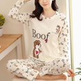 thumbnail image 5 of Conjuntos de pijamas para mujer, primavera otoño, camiseta de manga larga + pantalones, traje de 2 piezas, ropa de dormir de dibujos animados para mujer, ropa informal para el hogar, 5 of 5