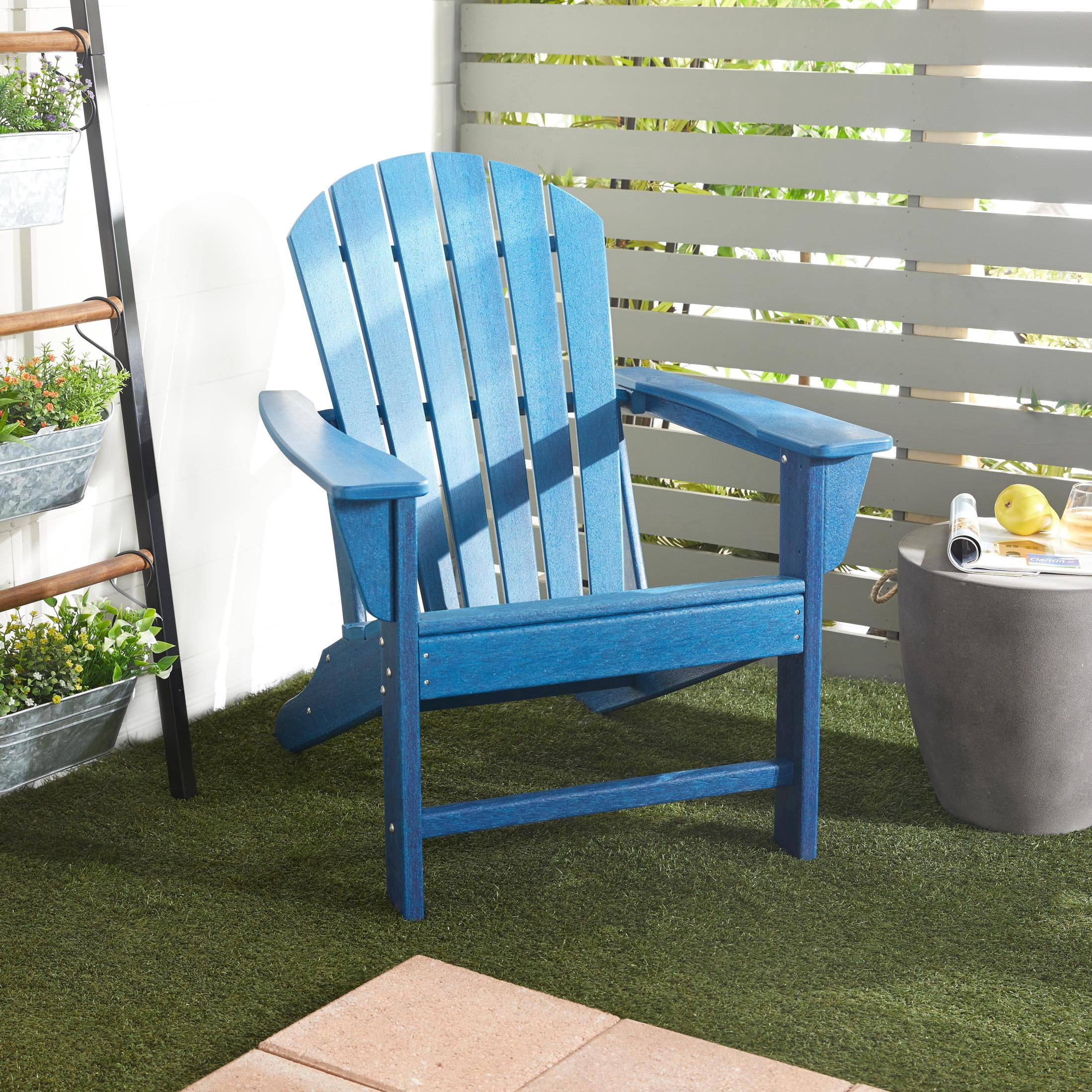 DecMode Indoor Outdoor Resin Adirondack Chair - Dark Blue