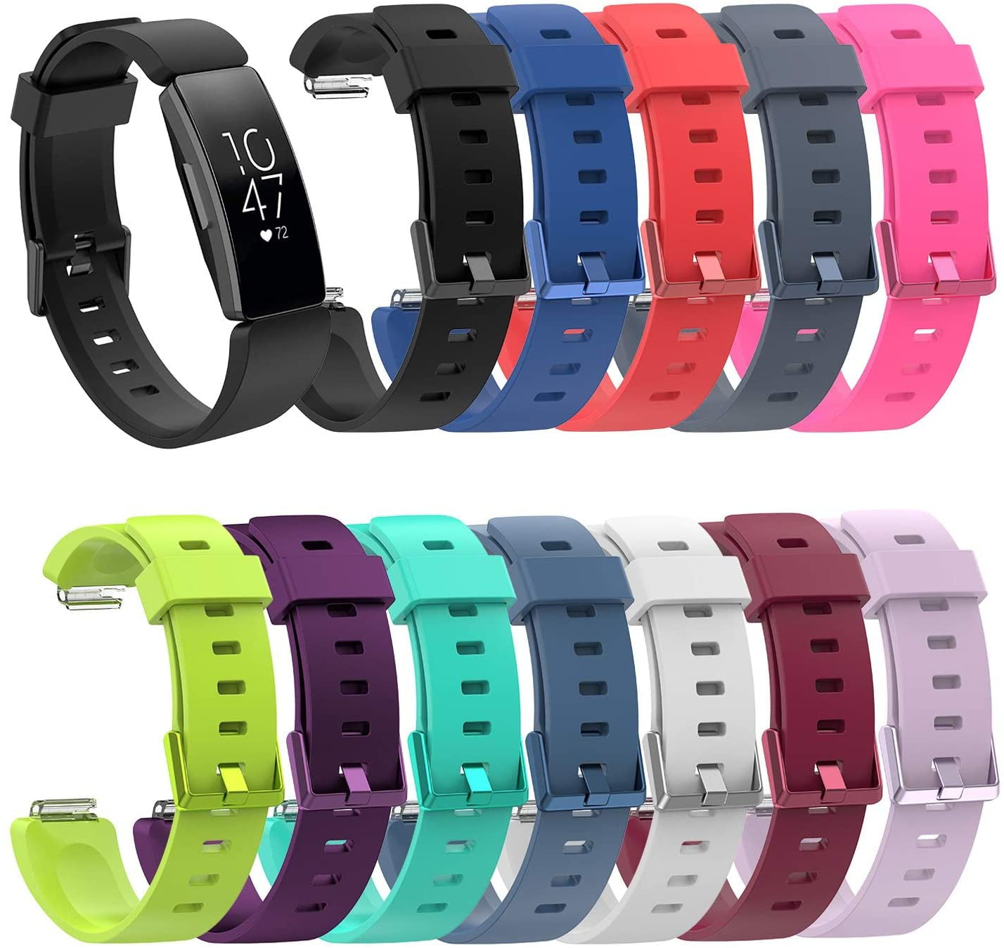Silicone Sport Strap Replacement for Fitbit Inspire HR Activity Tracker Large/Small SplenSun Compatible Fitbit Inspire/Inspire HR Bands 