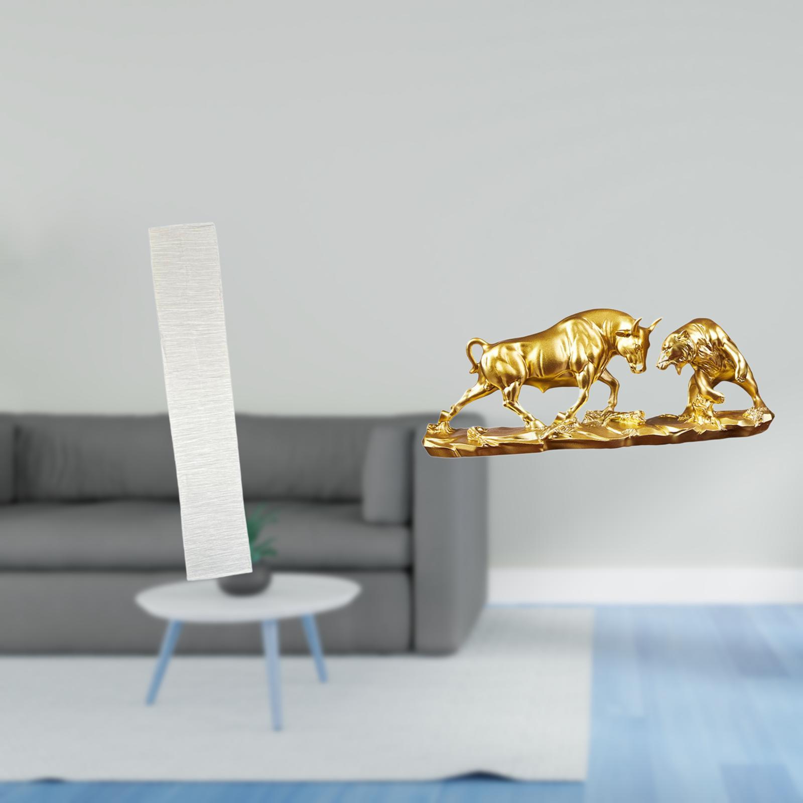 Floor Lamp Shade Bull Bear Statue Paper Material Modern Decor for Living Room Bedroom Study Desk