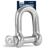 Five Oceans 9/16-Inch Screw Pin D Shackles, Stainless Steel Anchor Shackle for Boat, Sailboat - FO414