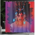 thumbnail image 3 of Ambesonne Abstract Face Shower Curtain, Colorful Lady Scene, 69"Wx75"L, Raspberry Scarlet Purple, 3 of 4