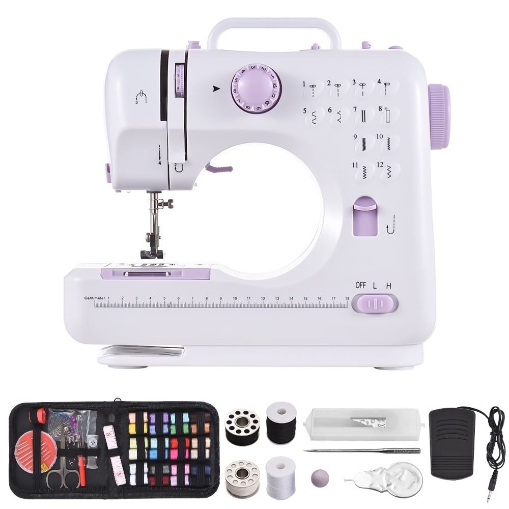 yeacher Compact Electric Sewing Machine with 12 Stitch Patterns, 2 ...