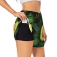thumbnail image 2 of Disketp Fresh Avocados Print Women's Shorts Workout Shorts for Athletic Gym Running Shorts with Phone Pockets Large, 2 of 8