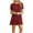 Wine, variant on Busydd Womens Dresses Fashion Solid Color Sequin Dress Mini Cocktail Dresses Round Neck Short Sleeve Party Dress