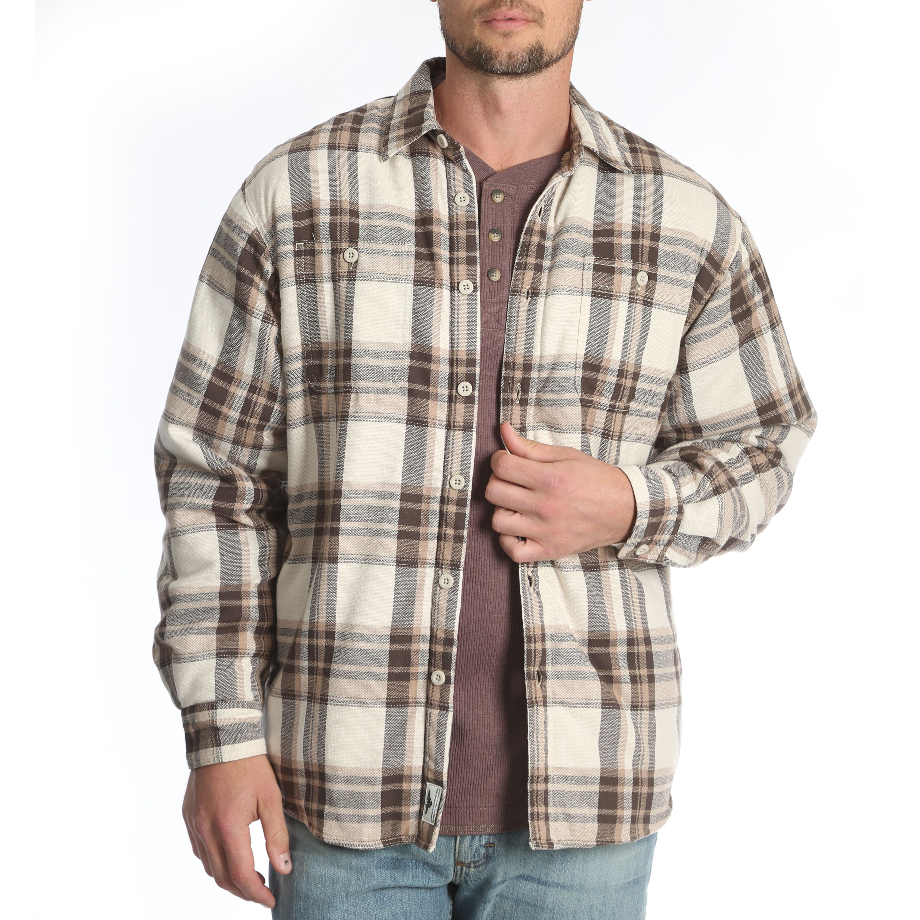 Wrangler Men's and Big Men's Sherpa Lined Flannel Shirt, Sizes Up to ...