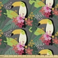 thumbnail image 1 of Birds Sofa Upholstery Fabric by the Yard, Tropical Toucan Hibiscus Flowers and Jungle Banana Palm Leaves Doodle, Decorative Fabric for DIY and Home Accents, Grey Multicolor by Ambesonne, 1 of 5
