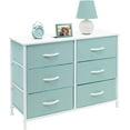 thumbnail image 4 of Sorbus Dresser with 6 Drawers - Furniture Storage Tower Unit for Bedroom, Hallway, Closet, Office Organization - Steel Frame, Wood Top, Easy Pull Fabric Bins (6-Drawer, Pastel Aqua), 4 of 5