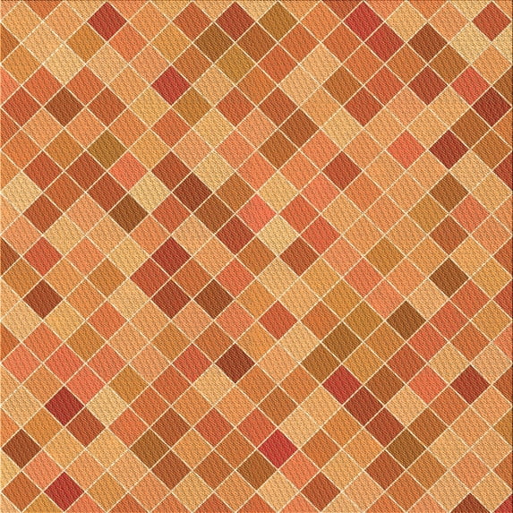 Ahgly Company Indoor Square Patterned Cantaloupe Orange Area Rugs, 5' Square