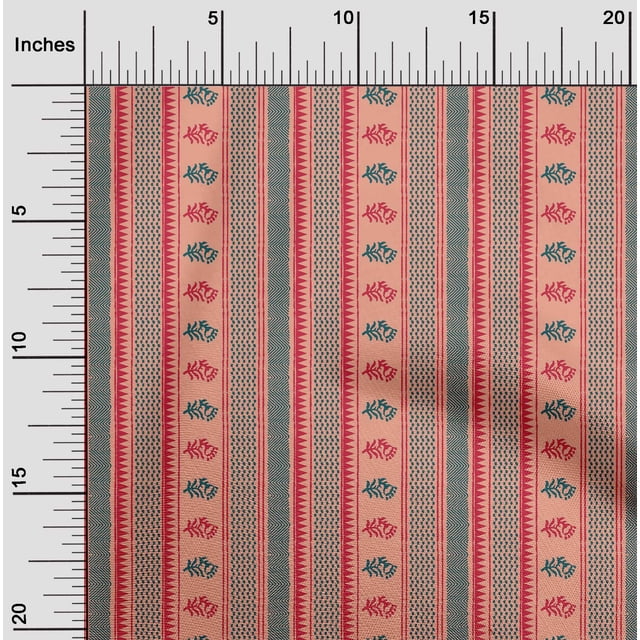 oneOone Tissu Polyester Lycra Géométrique/rayé & Floral Imprimé au Mètre 56 Pouces de Large