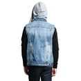 thumbnail image 2 of G-Style USA Men's Detachable Hood Denim Jean Vest DK108 - INDIGO - Small, 2 of 8