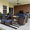 Brown /Navy Blue, variant on LayinSun 5 Pieces Outdoor Patio Furniture Set, Rattan Wicker Sectional Swivel Rocker Chairs Sets