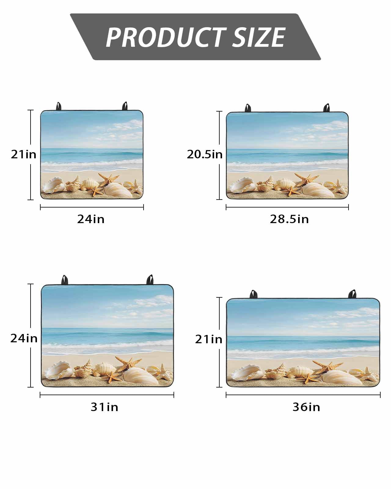Stove Top Covers for Electric Stove 28.5x20.5 Inches, Beach Coastal Heat Insulation Fireproof Glass Cooktop Protector, Summer Seaside Shell Starfish Nautical Countertop Stovetop Cover for Kitchen