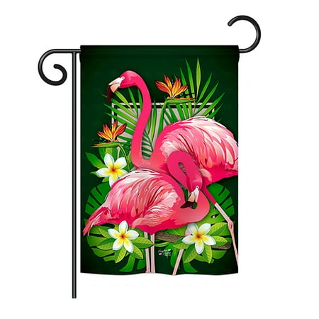 Best Friend Usa Flag - Angeleno Heritage G135031-BO Tropical Flamingo Garden Friends Birds Impressions Decorative Vertical 13