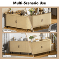 thumbnail image 6 of Waleaf 55" Sideboard Buffet Cabinet with Tambour Sliding Doors, Mid-Century Modern Fluted Console Table for Coffee Bar & Dining Room, 6 of 7