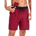 thumbnail image 3 of Biezeib Men's Summer Casual Beachwear Shorts Tropical Tree/Contrast Color Drawstring Sports Shorts, 3 of 6