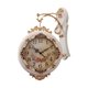 thumbnail image 2 of Reloj de pared de doble cara, decorativo, redondo, silencioso, funciona con pilas, estilo rústico. Blanco, 2 of 9