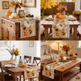 thumbnail image 4 of Thanksgiving Pumpkins Table Runner - 72 Inch Long Fall Maple Leaves Berries Tan Plaid Cotton and Linen Blended Dress Scarves Farmhouse Table Runner for Kitchen Dining, Coffee Table, 13" x 72", 4 of 8