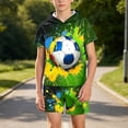 thumbnail image 4 of Amidoa Boys Summer Outfit Sets 2 Piece Cotton T-Shirt Graphic Long Sleeve and Casual Pants Set Kids Clothing Sets Green Size 5T, 4 of 7