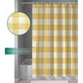 thumbnail image 3 of Yellow Buffalo Check Plaid Shower Curtain Farmhouse Style Shower Curtains for Bathroom Curtain Sets with Hooks Waterproof Fabric Bath Curtain Small Stall Size 36" x 72", 3 of 6