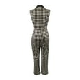 thumbnail image 3 of SELONE Womens Jumpsuits Dressy Casual Fancy Summer Suspender Pants Sleeveless Ladies Travel Comfortable Vacation Fancy Jumpsuits Jumpers and Rompers Casual Houndstooth Printing Khaki XXL, 3 of 5