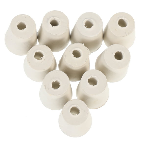 10 Pcs Bumpers Water Conical Bottle Stopper Tube Rubber Plug with Hole Stoppers for Laboratory Sealing Tools Cork