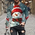 thumbnail image 1 of Blusas y camisas de manga larga con cuello redondo para hombre, blusa informal de manga larga con cuello redondo y estampado, blusa de poliéster para hombre, 1 of 4