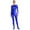 Blue, variant on TiaoBug Women's Long Sleeves Catsuit Shiny Metallic Mock Neck Jumpsuit Full Bodysuit Wet Look Latex Leotard Red M