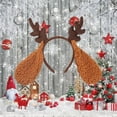 thumbnail image 2 of Fgnfyis Christmas Reindeer Ear Headband Festive Hair Accessory for Kids Holiday Dress Up Party Props Coffee One Size, 2 of 3