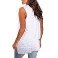 thumbnail image 2 of Women's Sleeveless V Neck Tank Top, Casual Loose Fit Vest, Basic Summer T-Shirt for Women, Breathable Comfortable Blouse for Daily Wear, Streetwear and Layering-White, 2 of 5