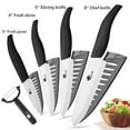 thumbnail image 5 of Myvit Kitchen Knives Set of 4 with Ceramic Peeler, Rustproof Blade Knife 6 Inch Chef Knife, 5inch Utility Knife, 4inch Slicing Knife and 3inch Paring Knife, 5 of 7