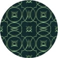 thumbnail image 1 of Ahgly Tapis Rond Lavable en Machine Intérieur Transitionnel Noir Nuit, 5 Pieds Rond, 1 of 7