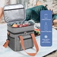 thumbnail image 3 of Lonchera térmica para hombres y mujeres, bolsa de almuerzo de doble capa a prueba de fugas con correa de hombro ajustable, bolsa térmica impermeable para trabajo, viajes, camping, picnic, 3 of 8