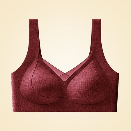 ZHENHONG Underwear Women s Wide Straps without Ring Gathered To Collect Side Breasts Large Size Tank Top Non Marking Bra Wireless Bras for Women